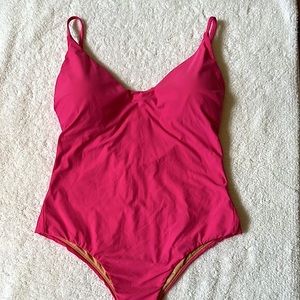 J Crew Pink Scoop Neck One Piece Swimsuit